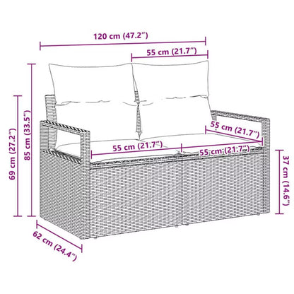 Havesofa Poly挖掘rattan 120x62 cm Beige