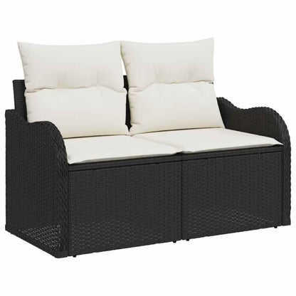 Havesofa Poly drama 121x62 cm Sort med Hynder