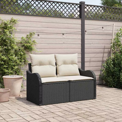 Havesofa Poly drama 121x62 cm Sort med Hynder