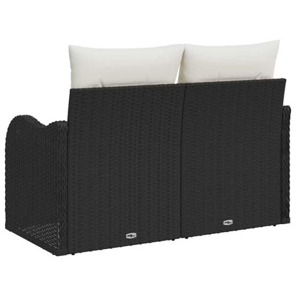 Havesofa Poly drama 121x62 cm Sort med Hynder