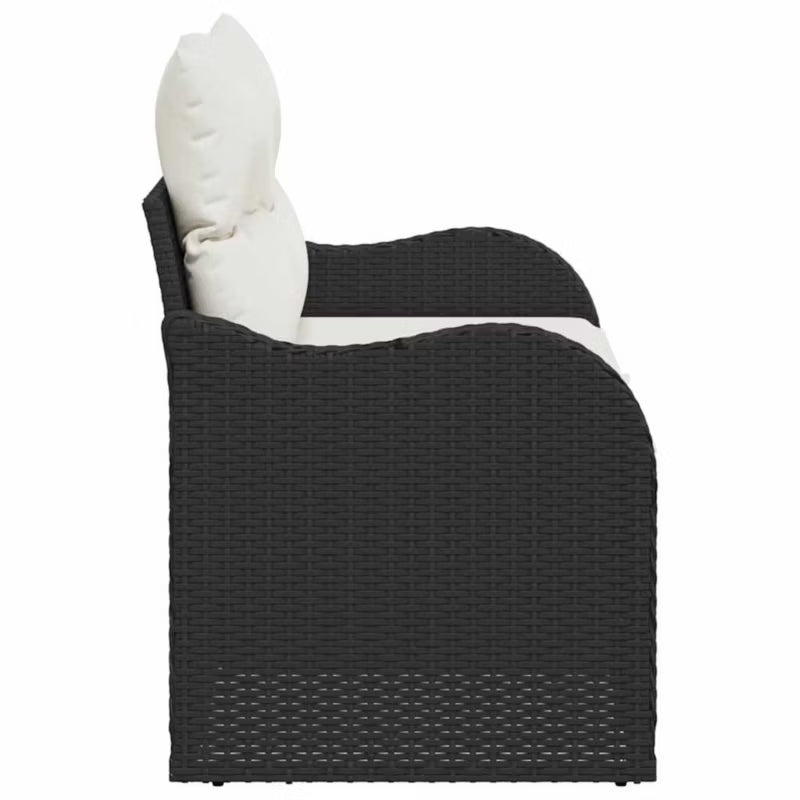 Havesofa Poly drama 121x62 cm Sort med Hynder