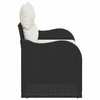 Havesofa Poly drama 121x62 cm Sort med Hynder