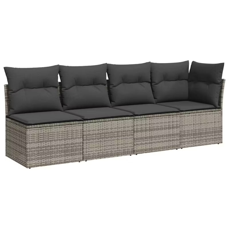Havesofa Poly drama 227x62 cm Grå med Hynder