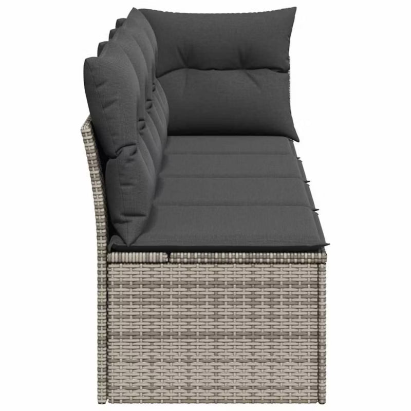 Havesofa Poly drama 227x62 cm Grå med Hynder