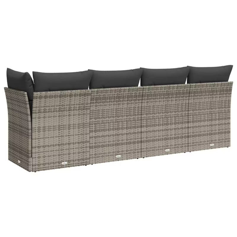 Havesofa Poly drama 227x62 cm Grå med Hynder