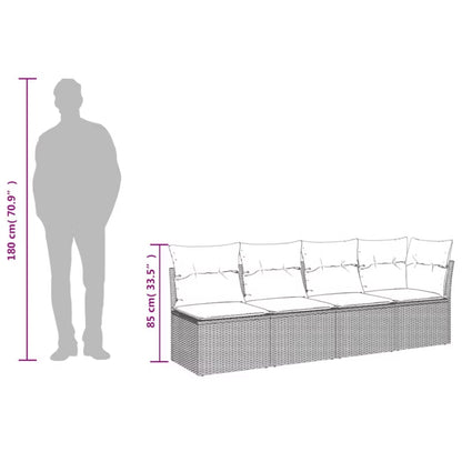 Havesofa Poly drama 227x62 cm Grå med Hynder