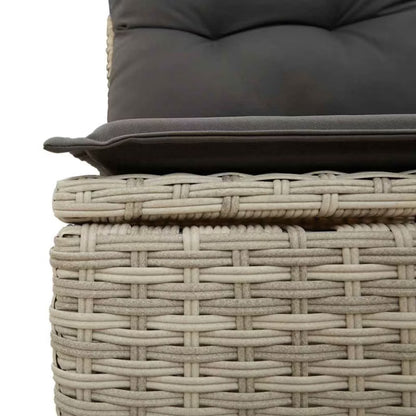 Havesofa Polyrattan 227x62x69 cm Lysegrå med Hynder
