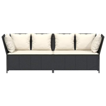 Havesofa Poly drama 233x68,5 cm Sort med Hynder
