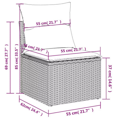 Havesofa Poly drama 55x62 cm Brun med Hynder WM-366224