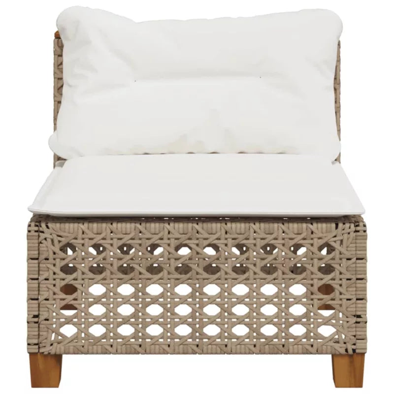 Havesofa Poly简rattan 63,5x63,5 cm Beige med Hynder