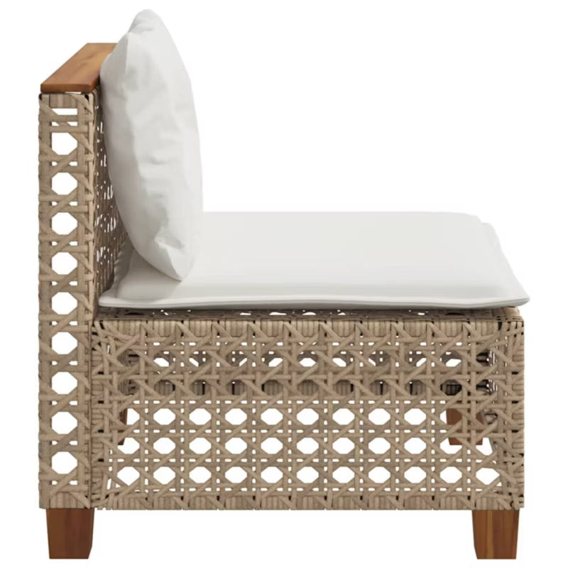 Havesofa Poly简rattan 63,5x63,5 cm Beige med Hynder