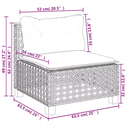 Havesofa Poly简rattan 63,5x63,5 cm Beige med Hynder