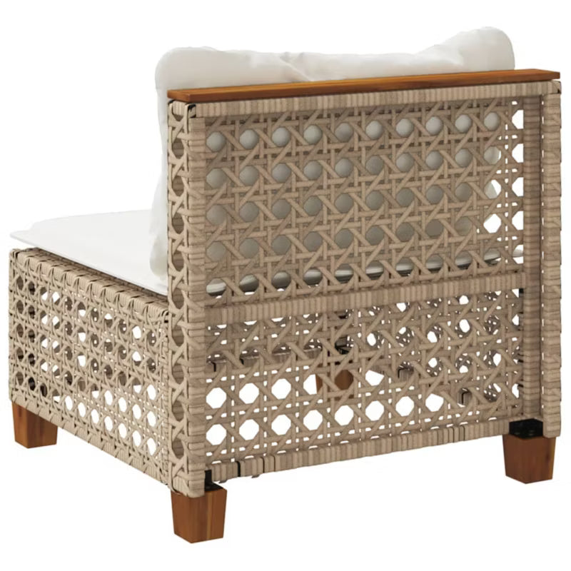 Havesofa Poly简rattan 63,5x63,5 cm Beige med Hynder