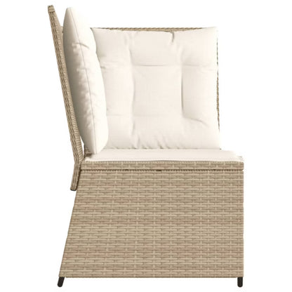 Havesofa Polyrattan 67x67 cm Beige med Hynder