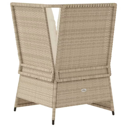 Havesofa Polyrattan 67x67 cm Beige med Hynder