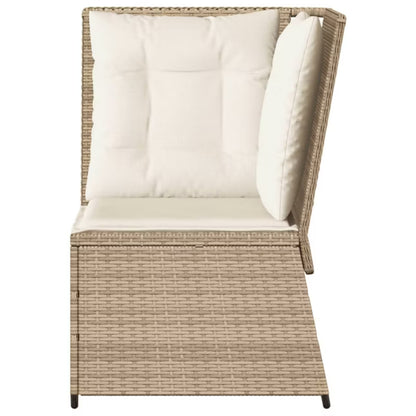 Havesofa Polyrattan 67x67 cm Beige med Hynder