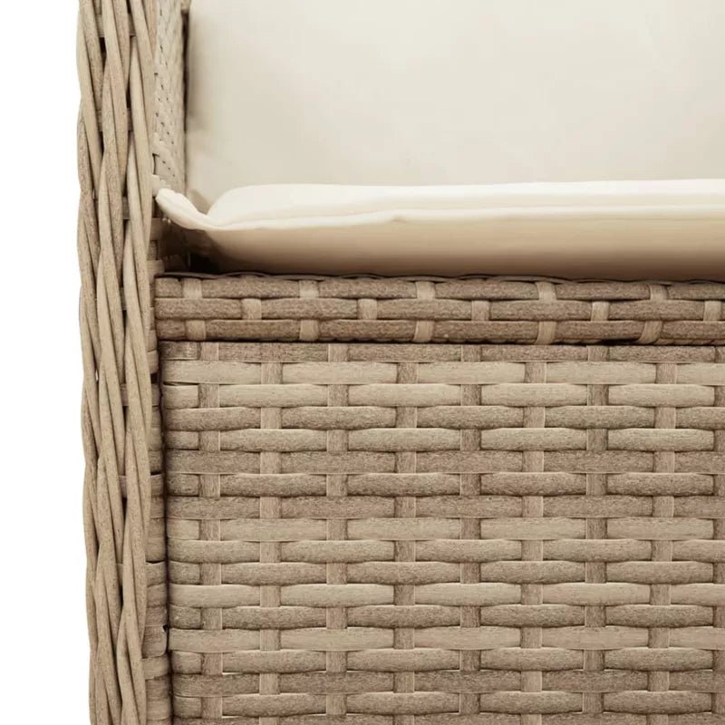 Havesofa Polyrattan 67x67 cm Beige med Hynder