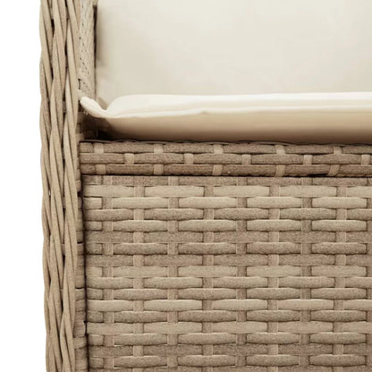 Havesofa Polyrattan 67x67 cm Beige med Hynder