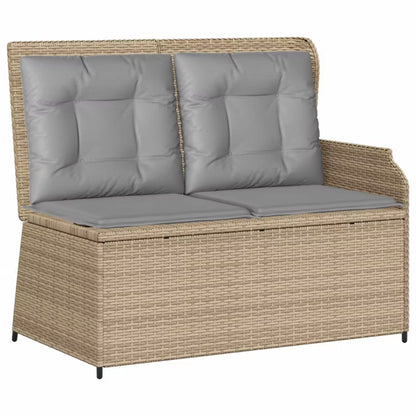 Havesofa Polyrattan 70x65 cm Grå med Hynder