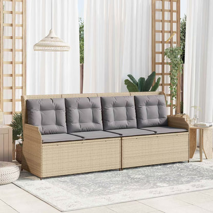 Havesofa Polyrattan 70x65 cm Grå med Hynder
