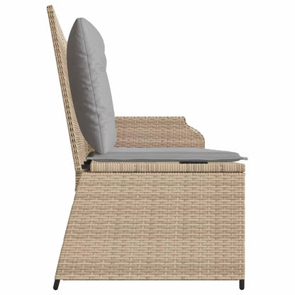 Havesofa Polyrattan 70x65 cm Grå med Hynder