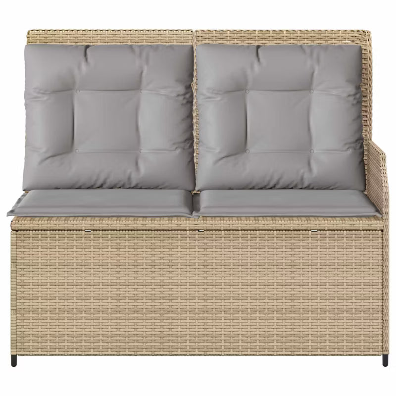 Havesofa Polyrattan 70x65 cm Grå med Hynder