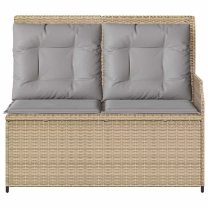 Havesofa Polyrattan 70x65 cm Grå med Hynder