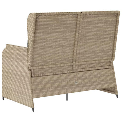 Havesofa Polyrattan 70x65 cm Grå med Hynder
