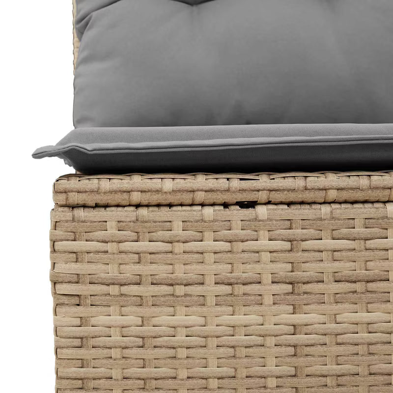 Havesofa Polyrattan 70x65 cm Grå med Hynder
