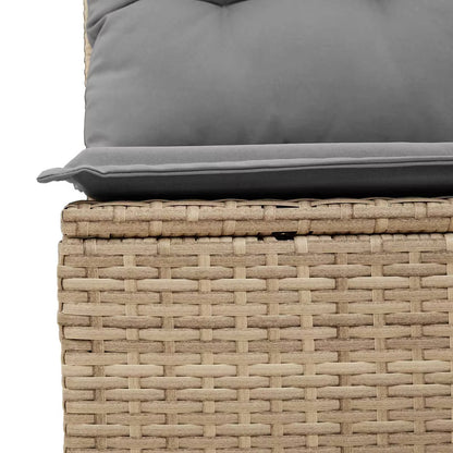 Havesofa Polyrattan 70x65 cm Grå med Hynder