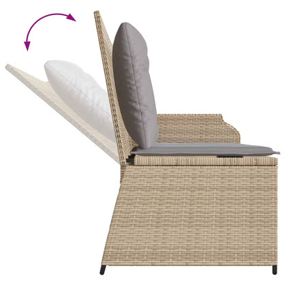 Havesofa Polyrattan 70x65 cm Grå med Hynder