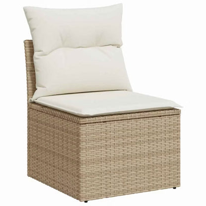 Havesofa Polyrattan Beige med Hynder