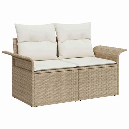 Havesofa Polyrattan Beige med Hynder