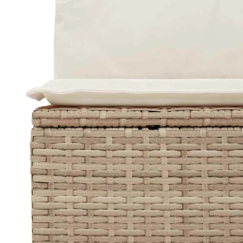 Havesofa Polyrattan Beige med Hynder