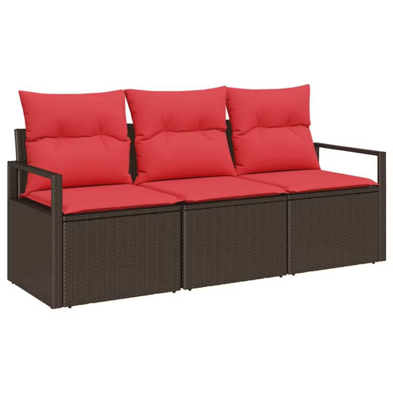 Havesofa Polyrattan Brun med Hynder WM-3346244