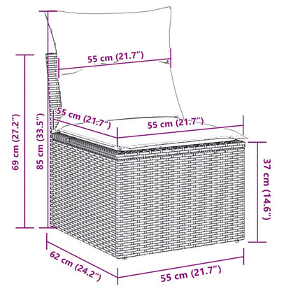 Havesofa Polyrattan Brun med Hynder WM-3346244