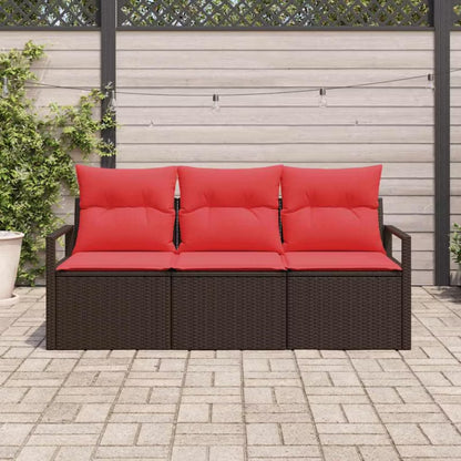 Havesofa Polyrattan Brun med Hynder WM-3346244