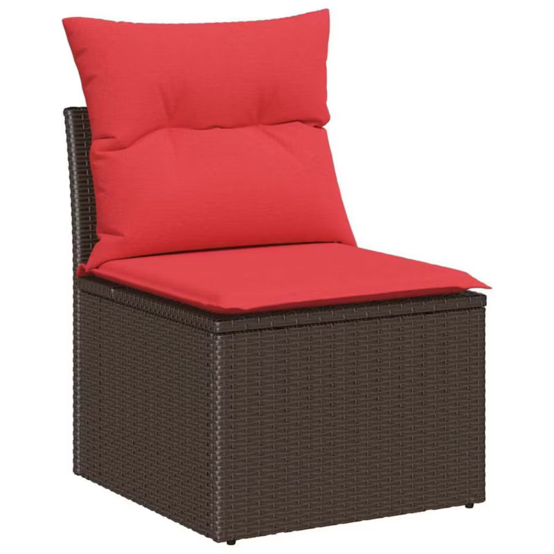 Havesofa Polyrattan Brun med Hynder WM-3346244