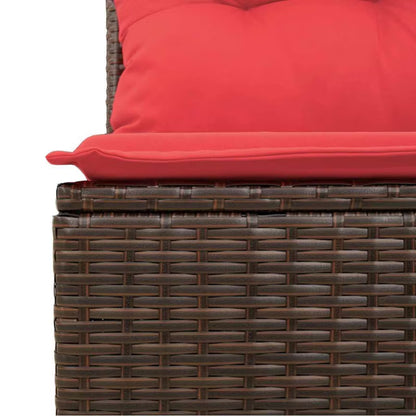 Havesofa Polyrattan Brun med Hynder WM-3346244