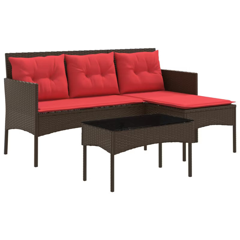 Havesofa Polyrattan Brun med Hynder WM-4103809