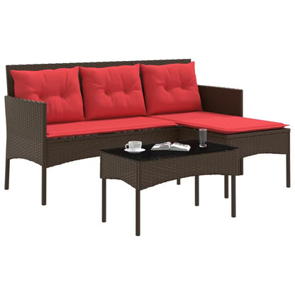 Havesofa Polyrattan Brun med Hynder WM-4103809