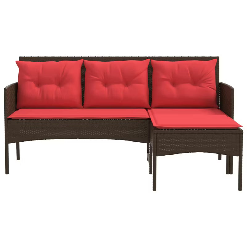 Havesofa Polyrattan Brun med Hynder WM-4103809