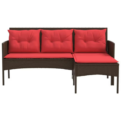 Havesofa Polyrattan Brun med Hynder WM-4103809