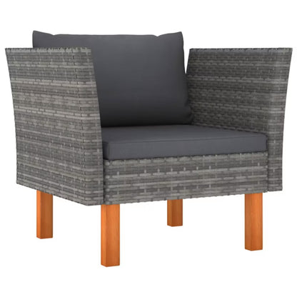 Havesofa 72,5x64,5 cm Poly疏rattan Grå med Hynder