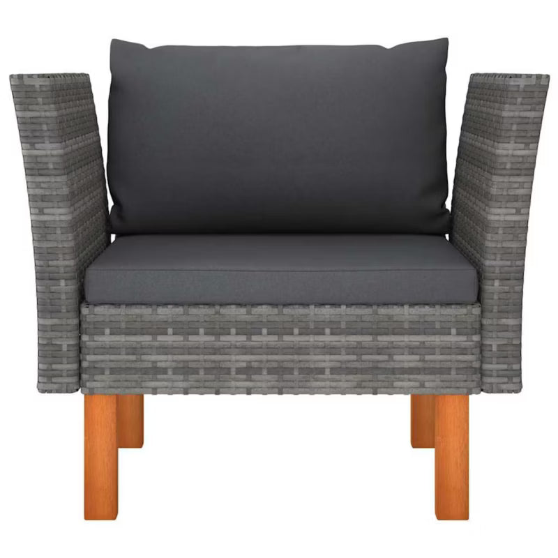 Havesofa 72,5x64,5 cm Poly疏rattan Grå med Hynder