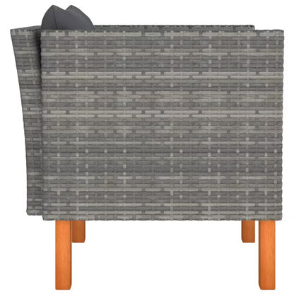 Havesofa 72,5x64,5 cm Poly疏rattan Grå med Hynder
