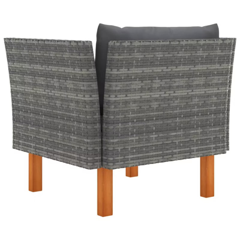 Havesofa 72,5x64,5 cm Poly疏rattan Grå med Hynder