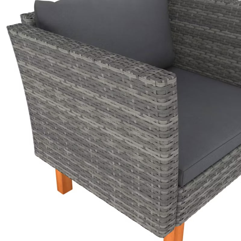 Havesofa 72,5x64,5 cm Poly疏rattan Grå med Hynder