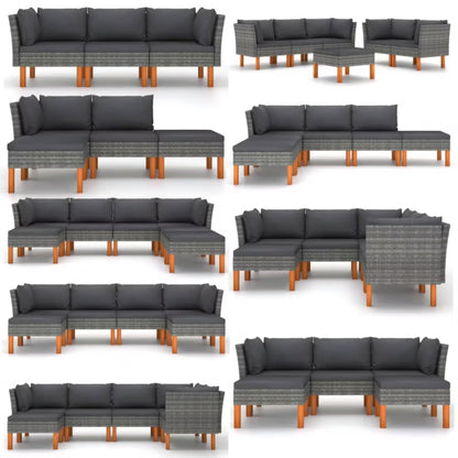 Havesofa 72,5x64,5 cm Poly疏rattan Grå med Hynder