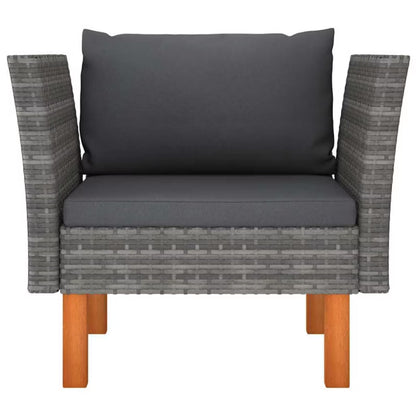 Havesofa 72,5x64,5 cm Poly疏rattan Grå med Hynder